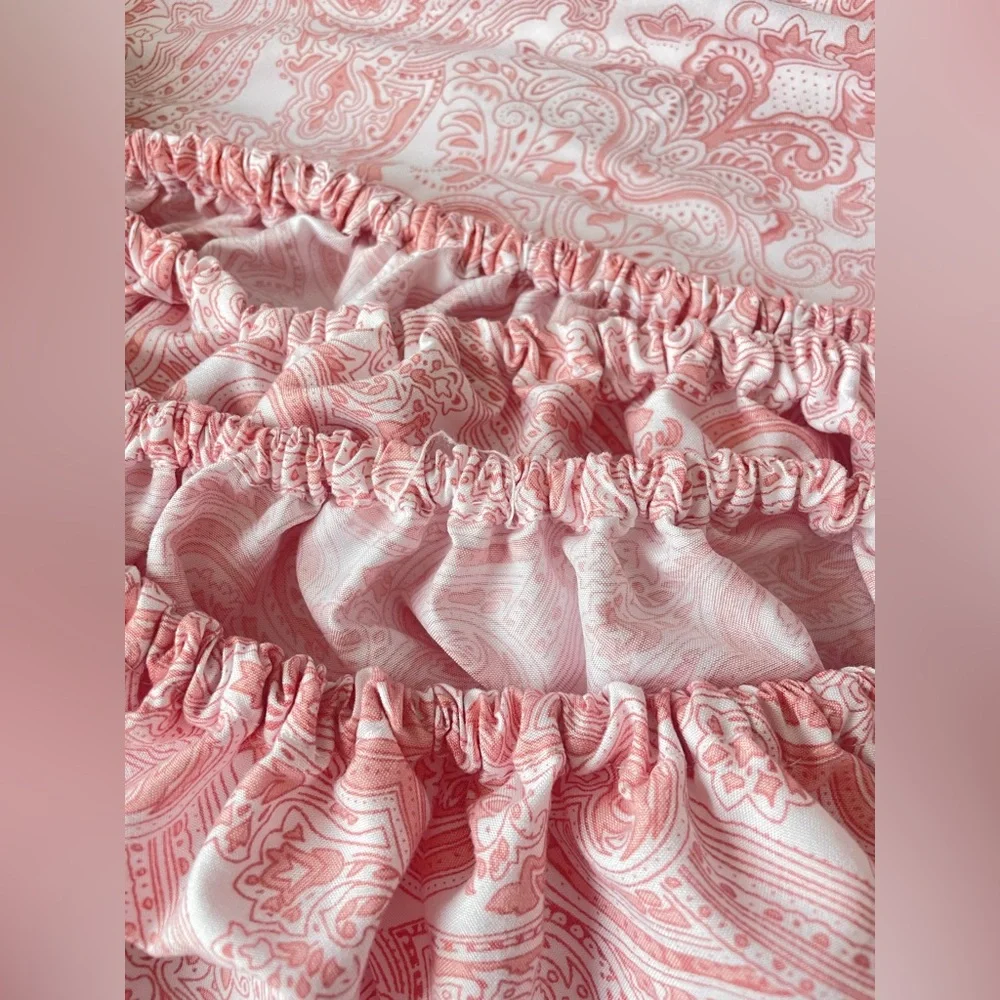 Spirit Linen Home Sheet Set Pink Paisley Dbl Brushed Soft Microfiber Full Sz